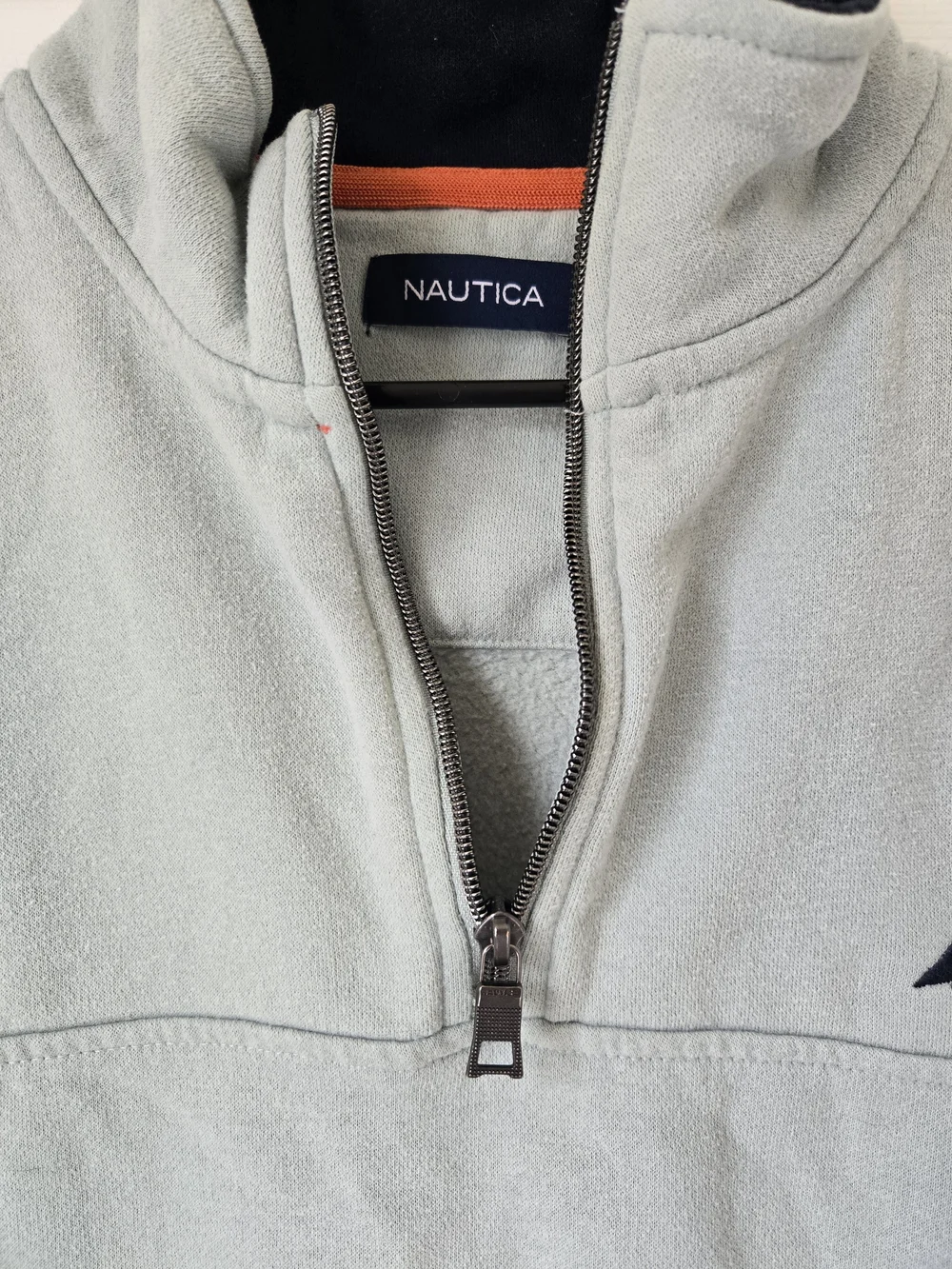 Nautica Men’s Sage Green Quarter Zip Half-Zip Pullover Sweatshirt Large Medium